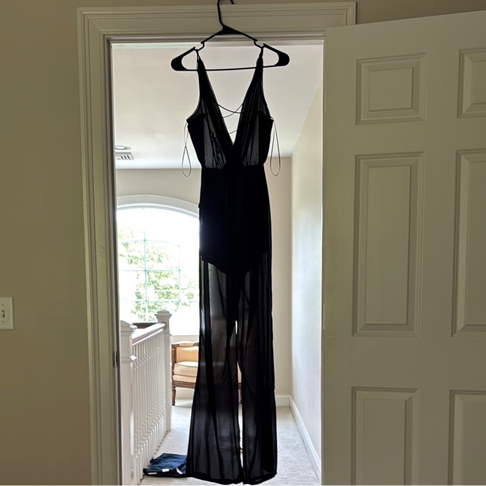 Elegant Black Sheer jumpsuit